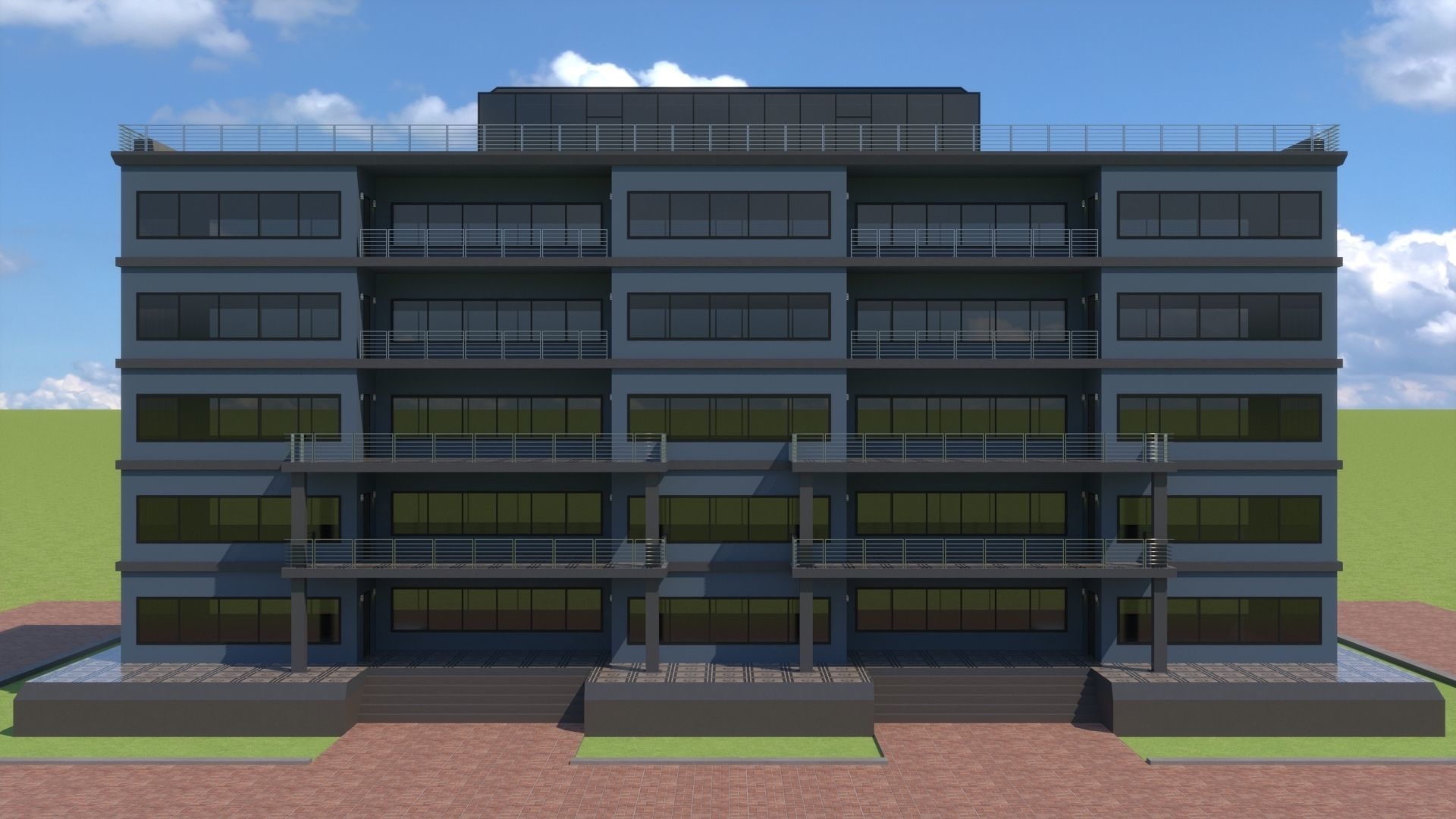 Corporate Building 3D model_1