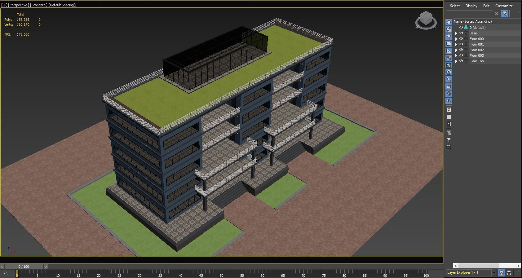 Corporate Building 3D model_8