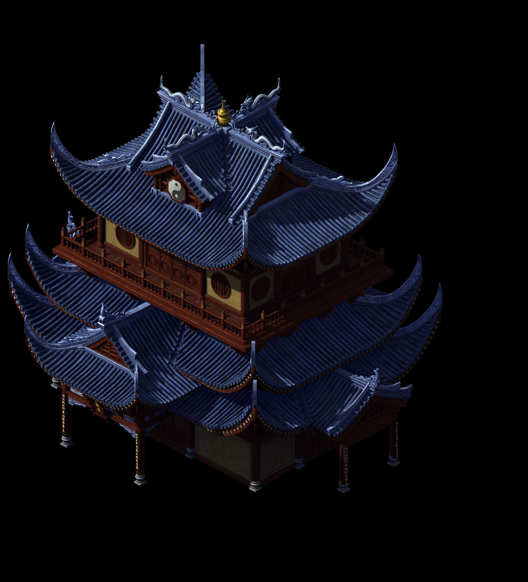 Religion-Taoism-Main Building 12 3D model_1