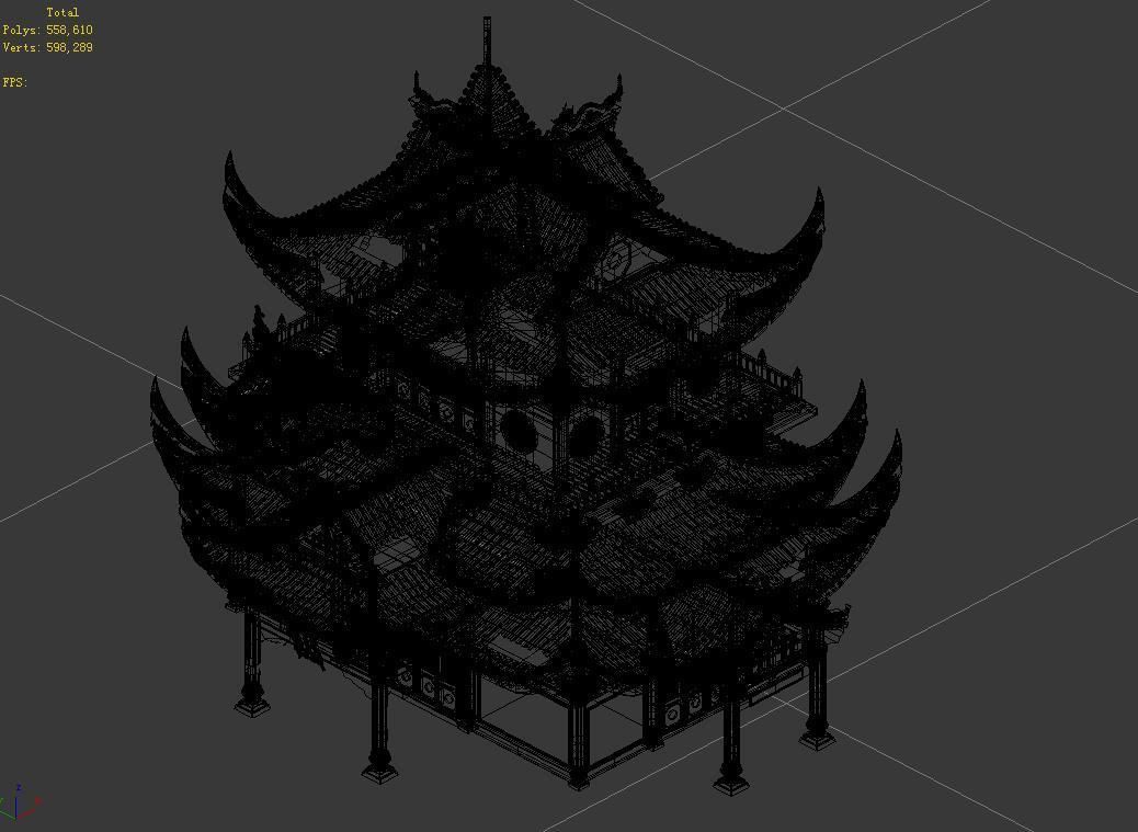 Religion-Taoism-Main Building 12 3D model_3
