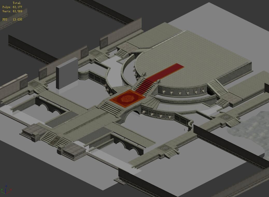 Religion-Taoism-Main Building 12 3D model_4
