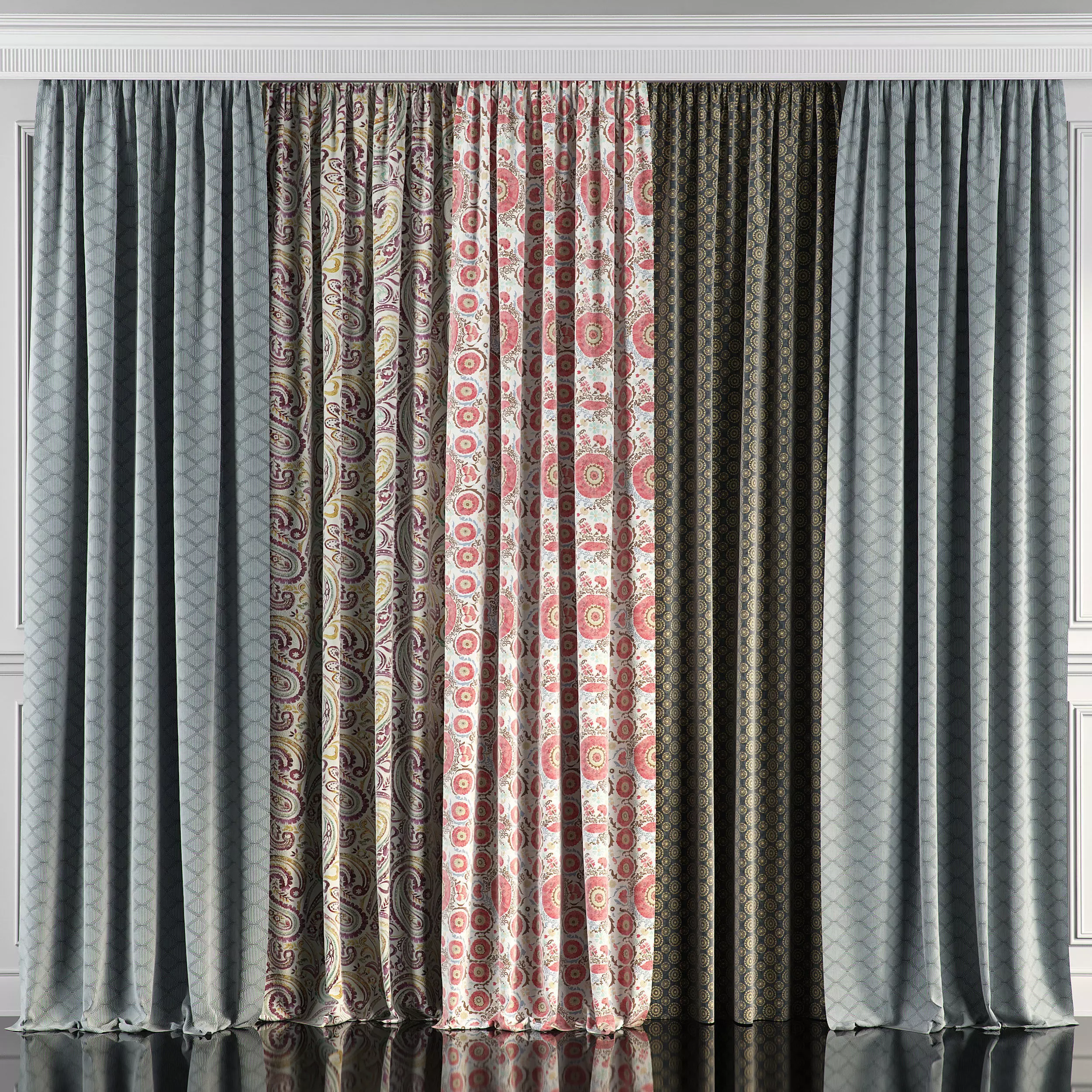 Curtain Set 60 3D model_0