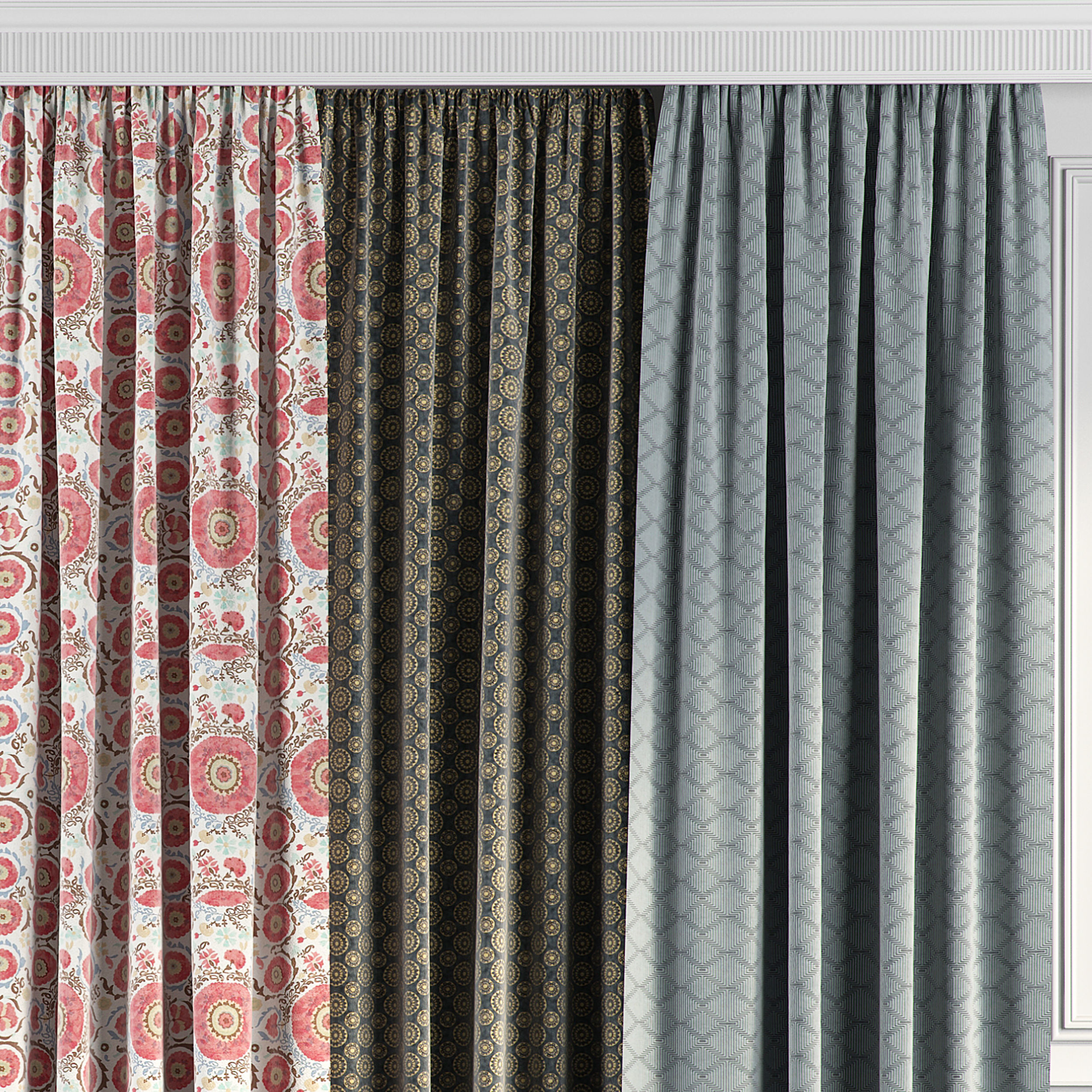 Curtain Set 60 3D model_1