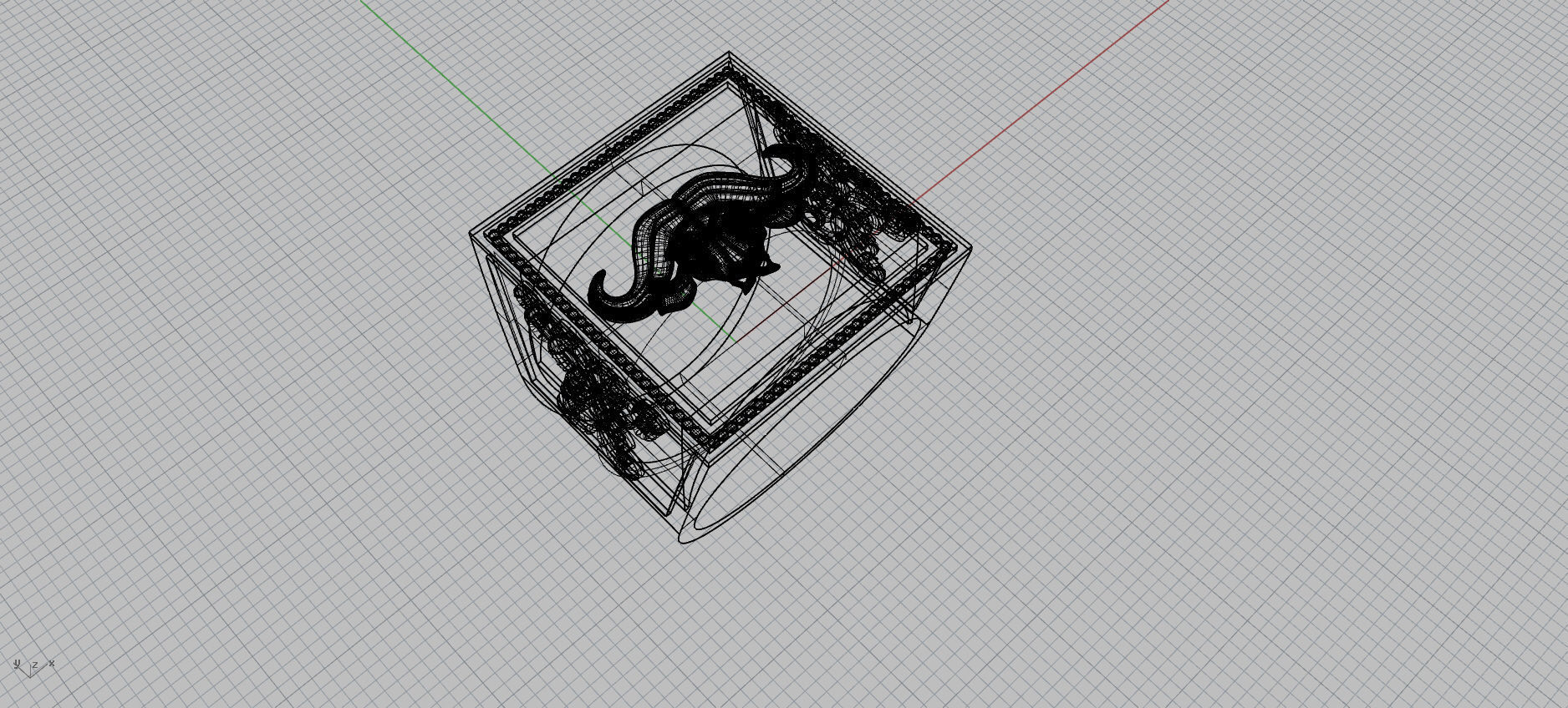 Ring with buffalo 3D print model_11