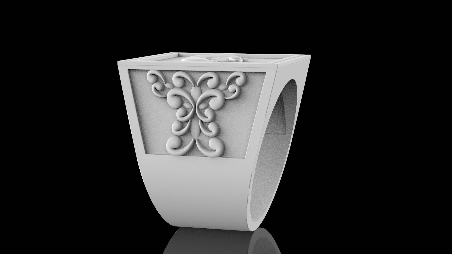 Ring with buffalo 3D print model_5