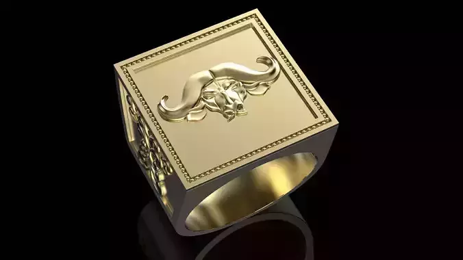 Ring with buffalo 