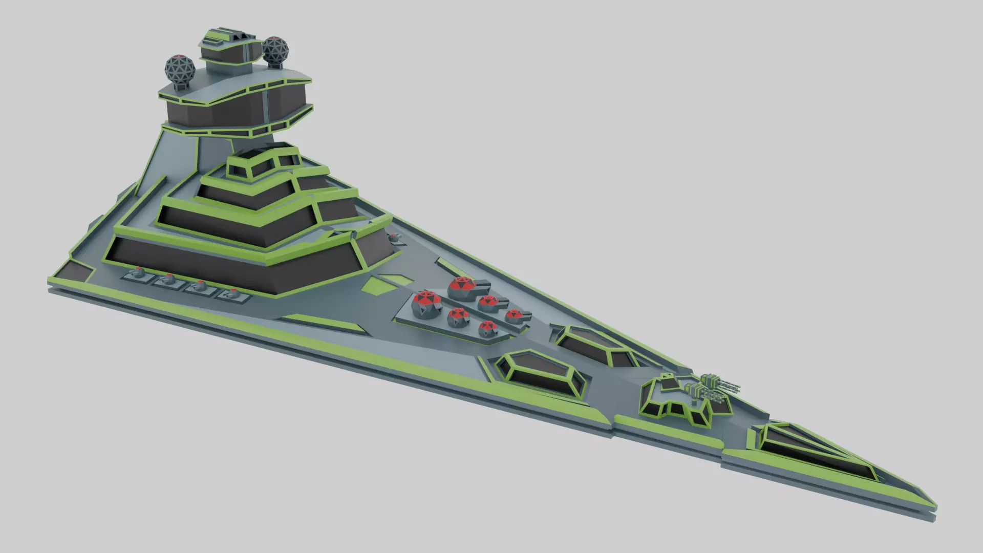 Space Destroyer Low-poly 3D model