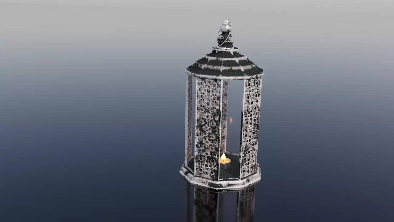 Decorative Lantern with candle - Home Free 3D model