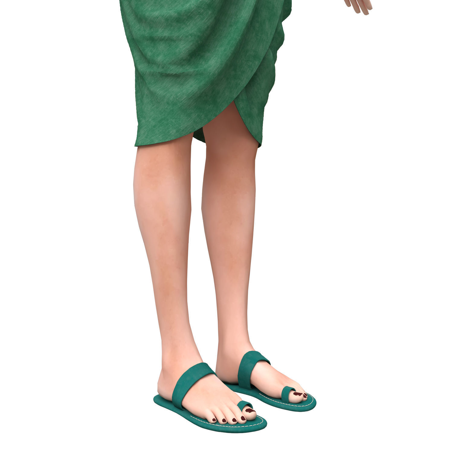 3d realistic female character  with clothes  3D model_9