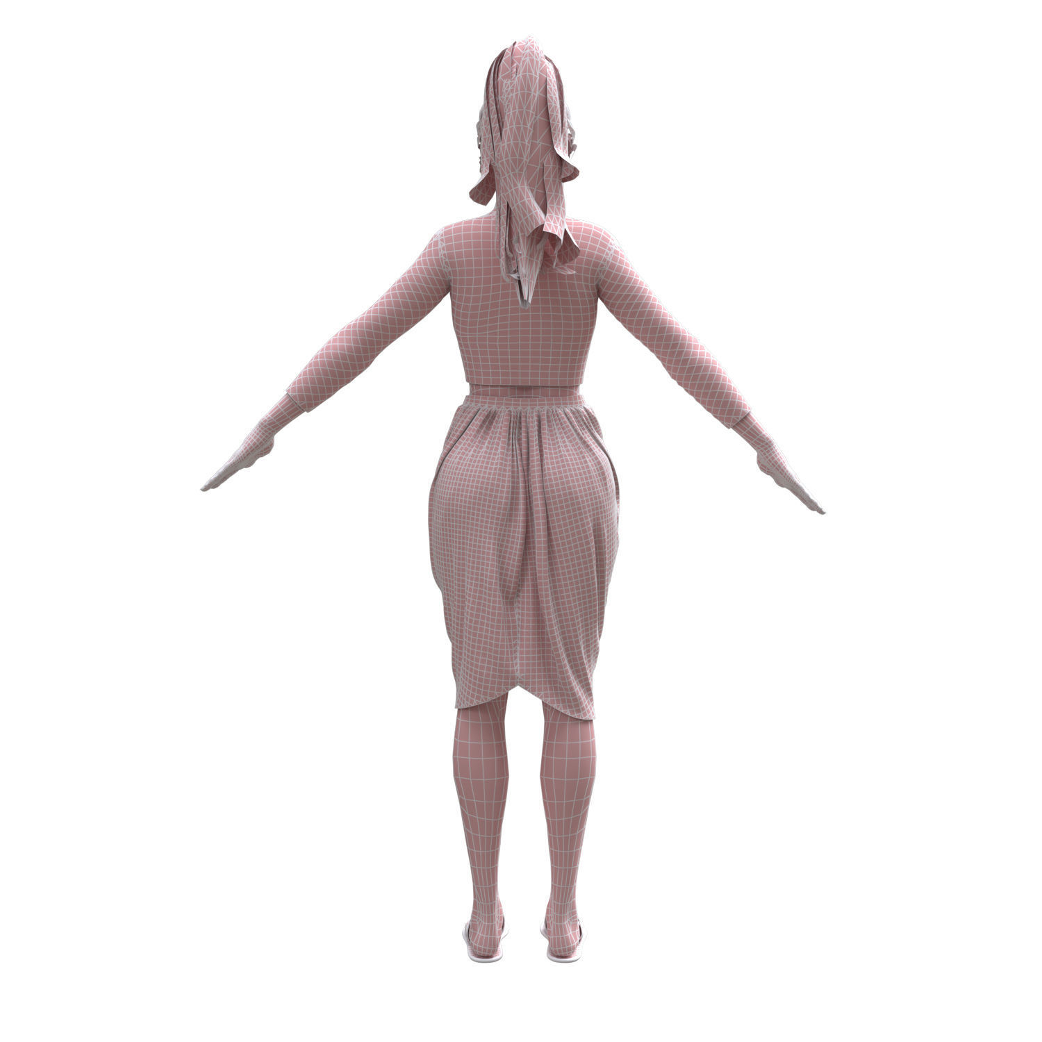 3d realistic female character  with clothes  3D model_13