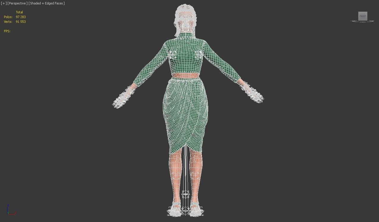 3d realistic female character  with clothes  3D model_15