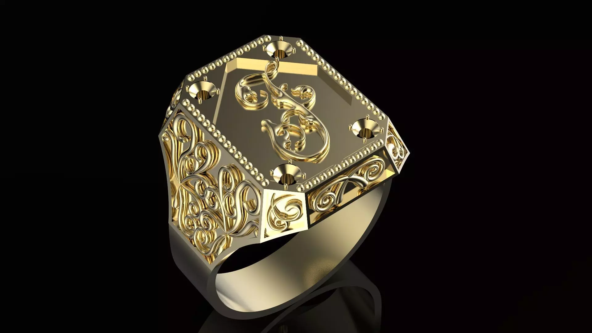 Ring with sign 3D print model