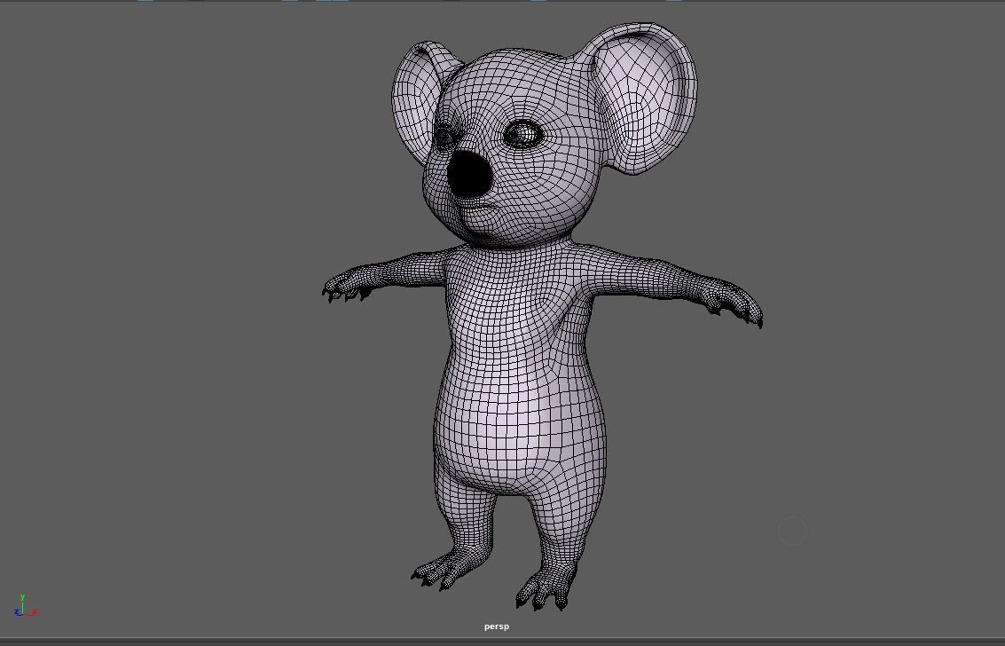 Koala Character rig Maya 3D model_2