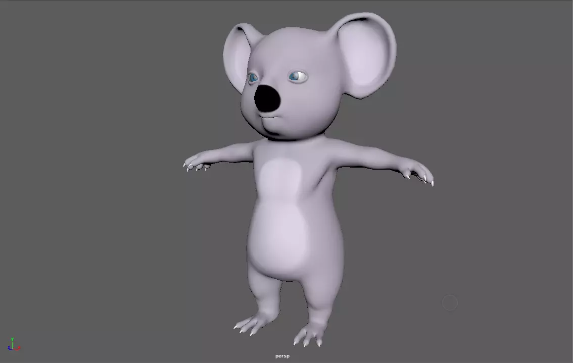 Koala Character rig Maya 3D model_0