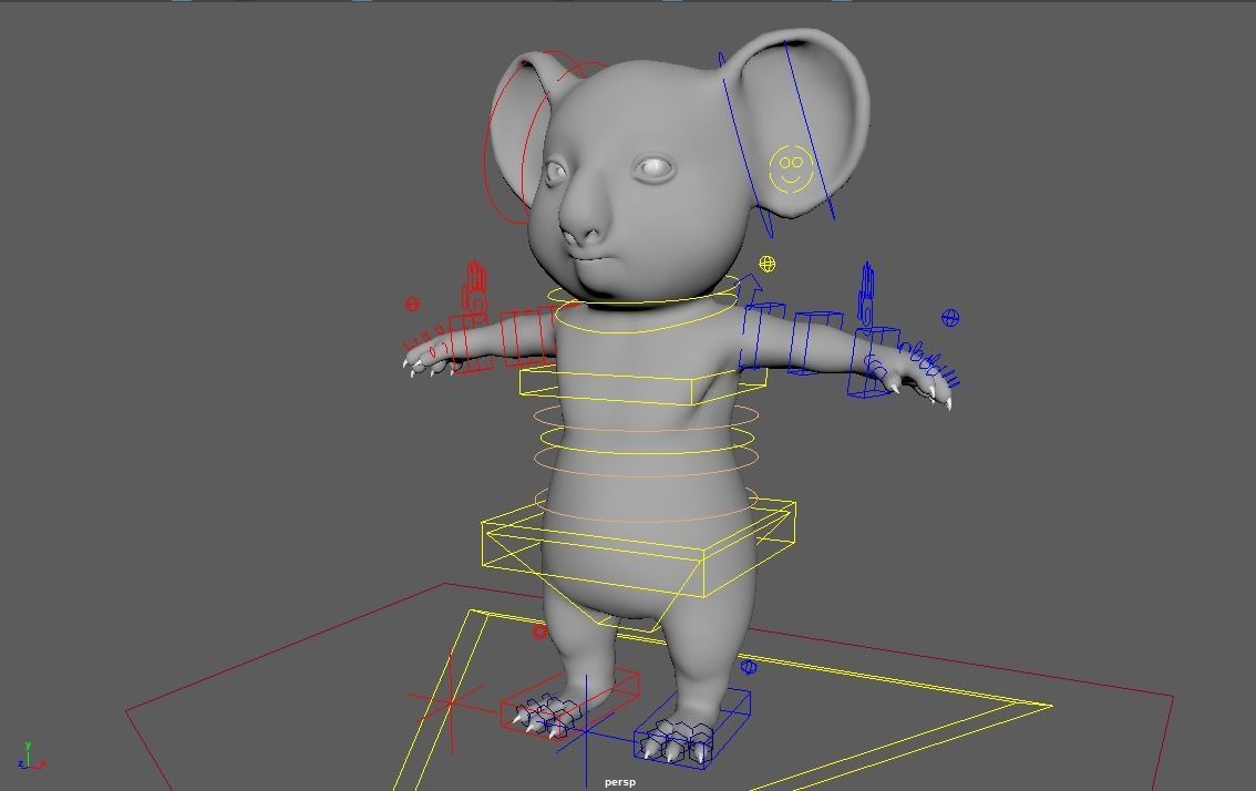 Koala Character rig Maya 3D model_5
