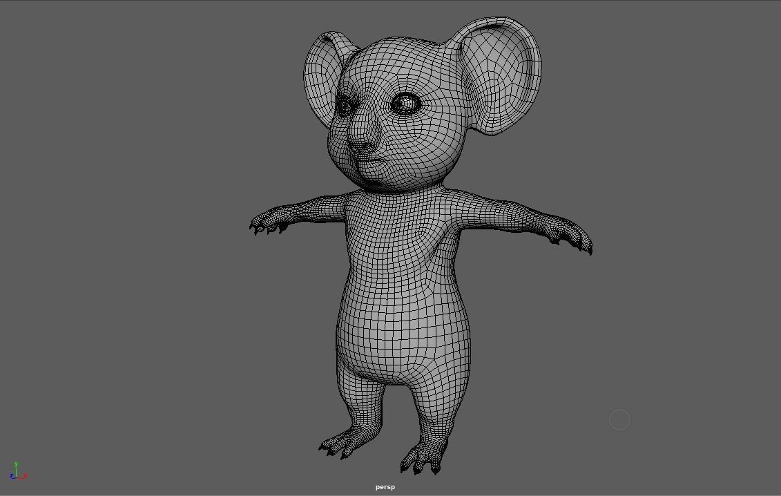 Koala Character rig Maya 3D model_3