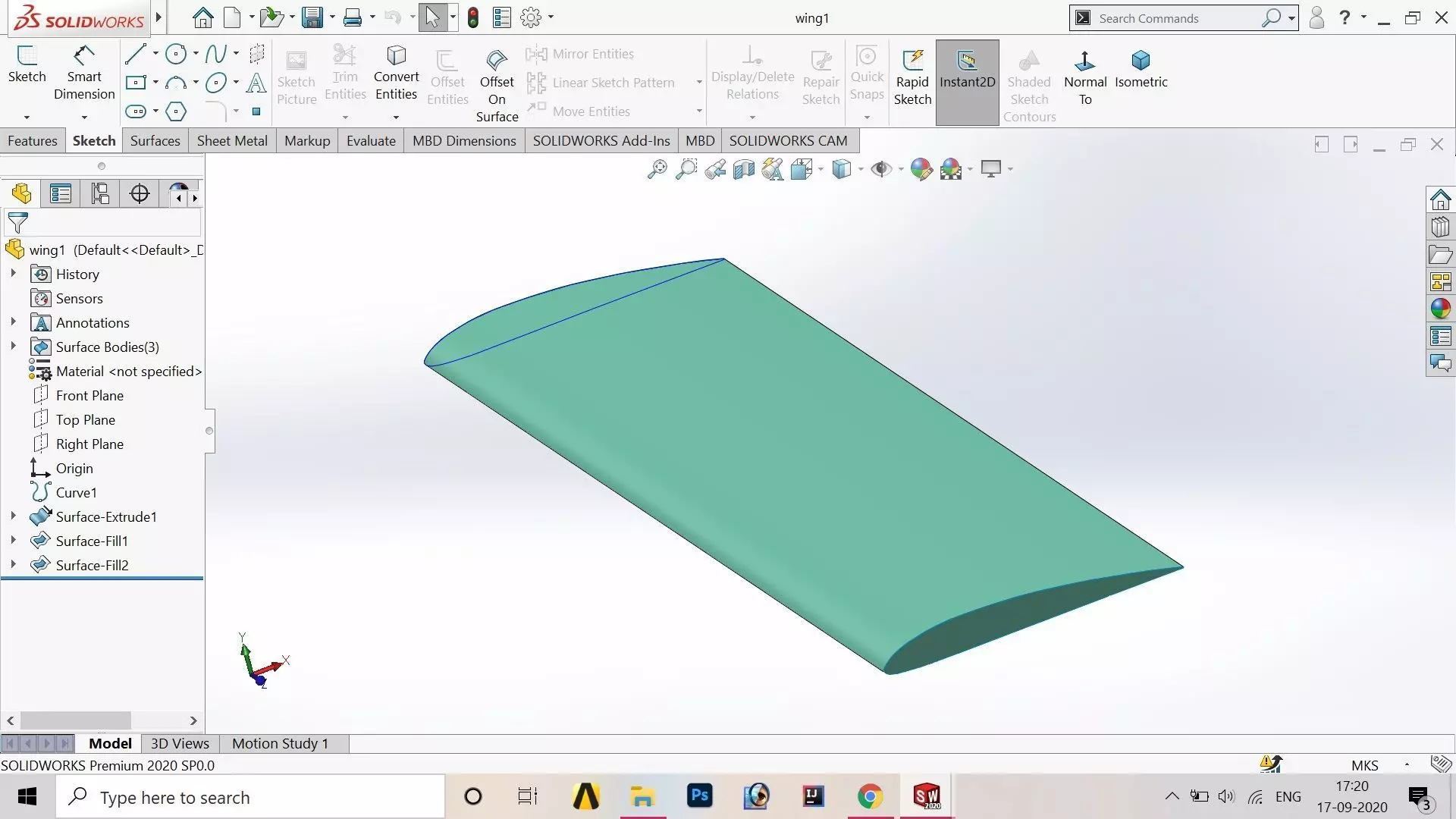 Wing of an aircraft Free 3D model_0