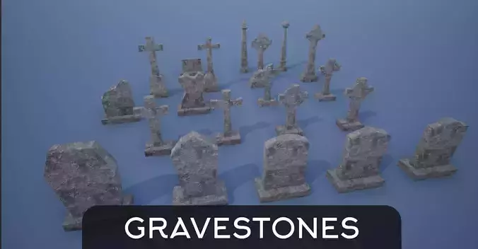 Lowpoly Gravestone-Tomb Pack
