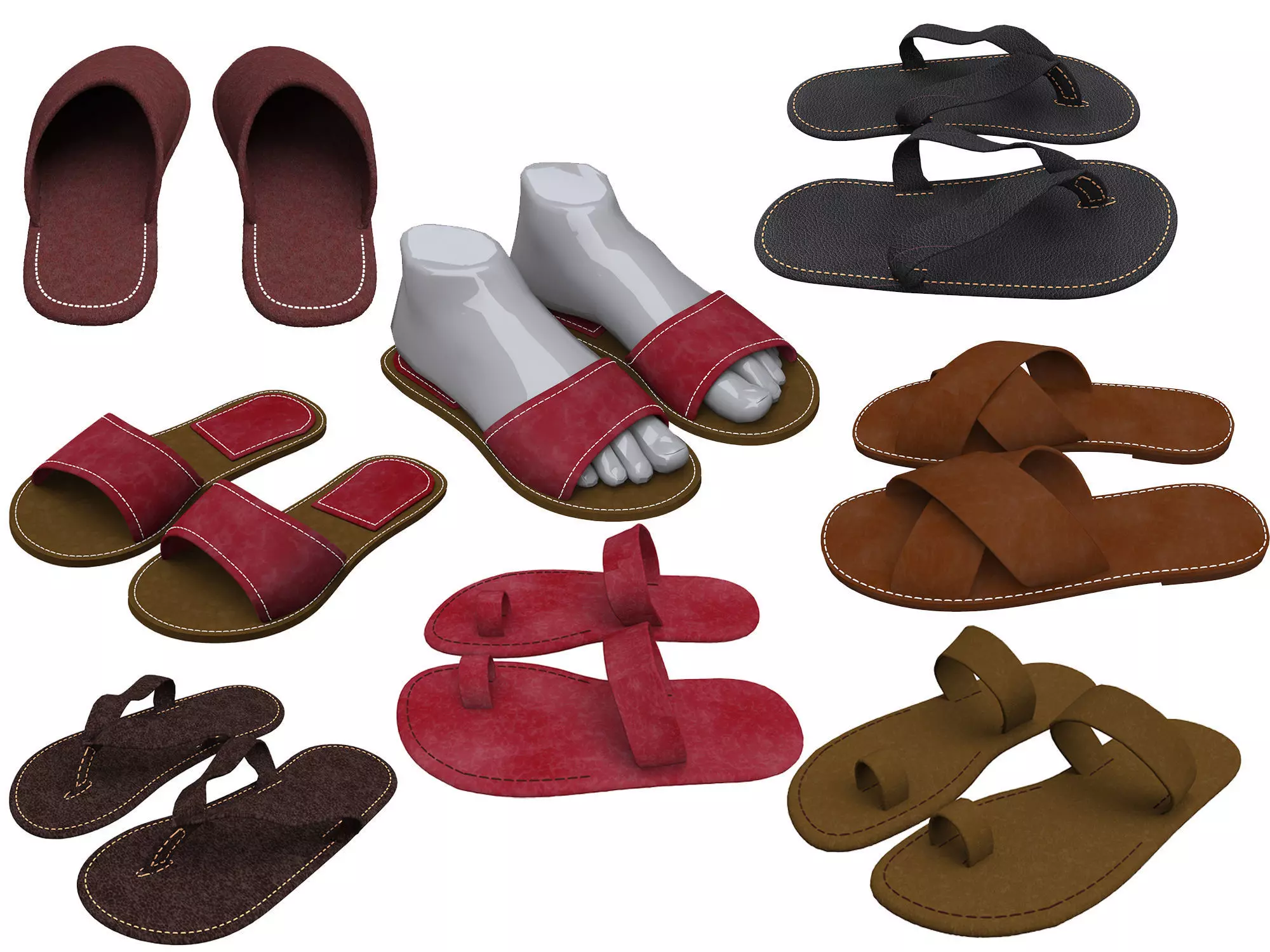 collection 5 slippers sandals and flip flops _0