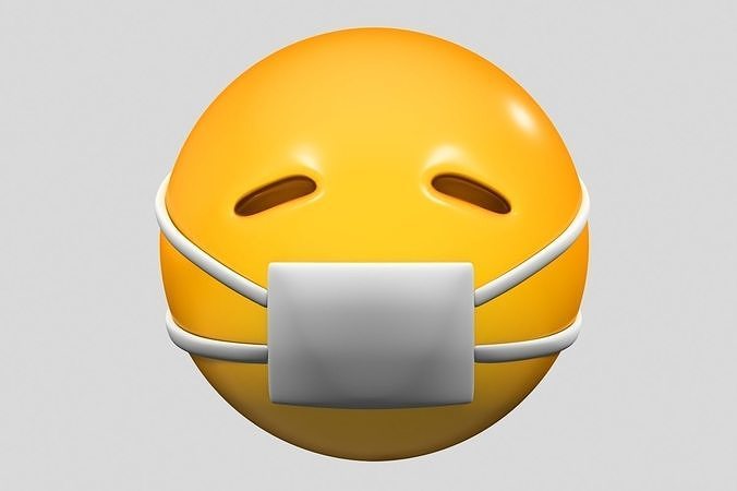 Emoji Face with Medical Mask 3D model