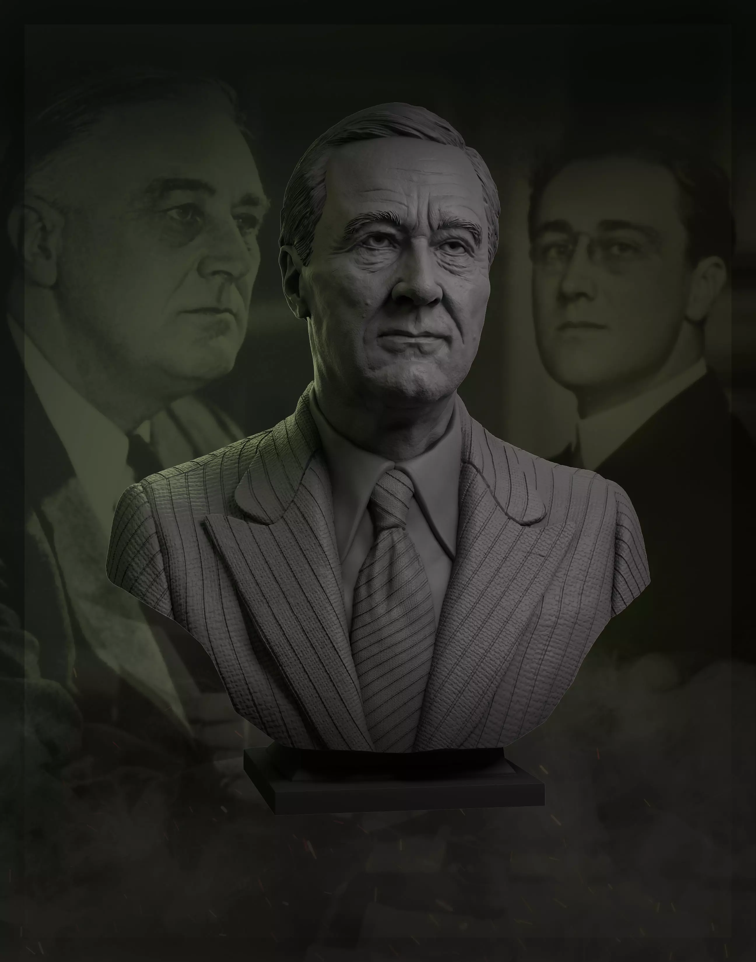 Franklin Delano Roosevelt 3D print model_0