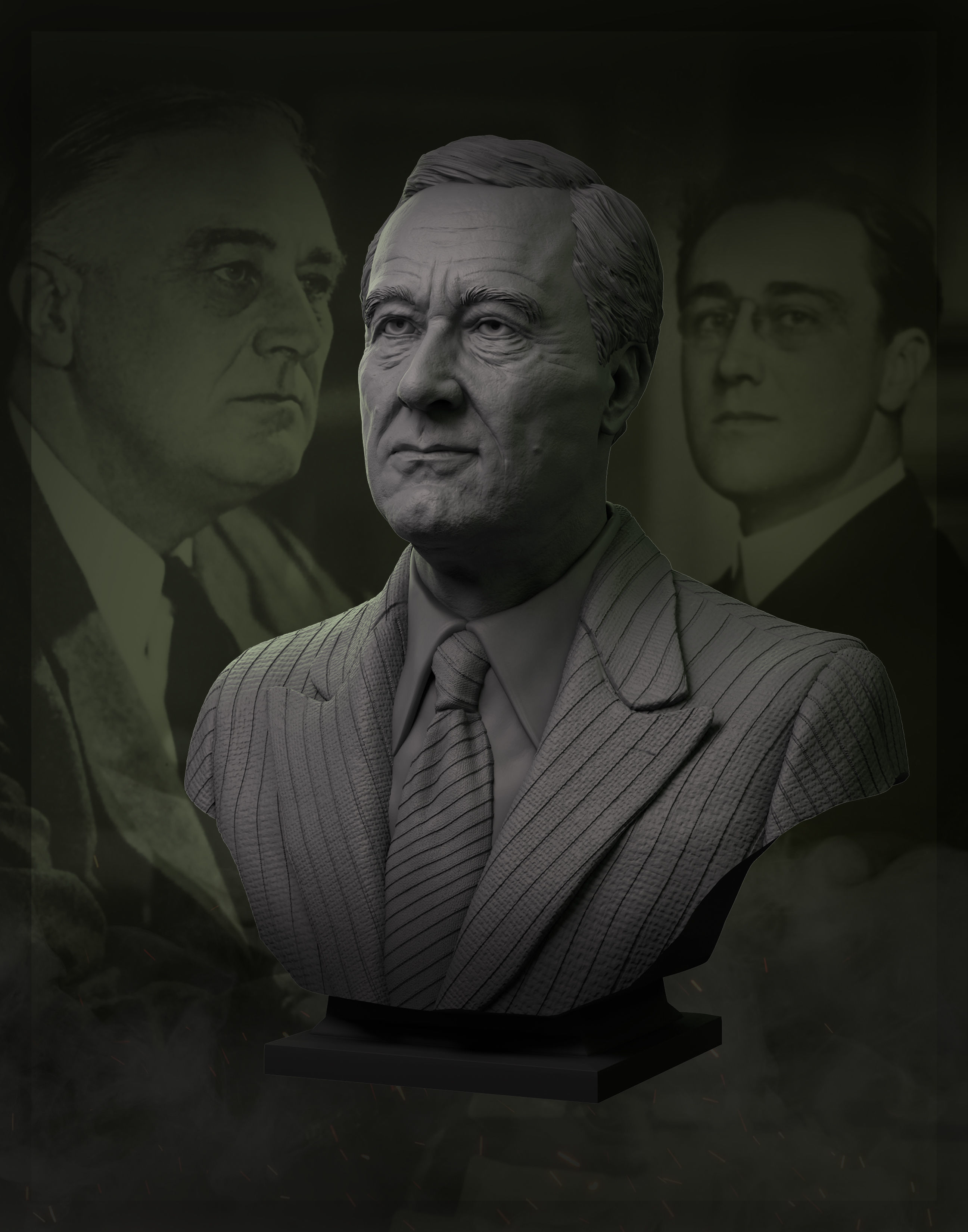Franklin Delano Roosevelt 3D print model_1