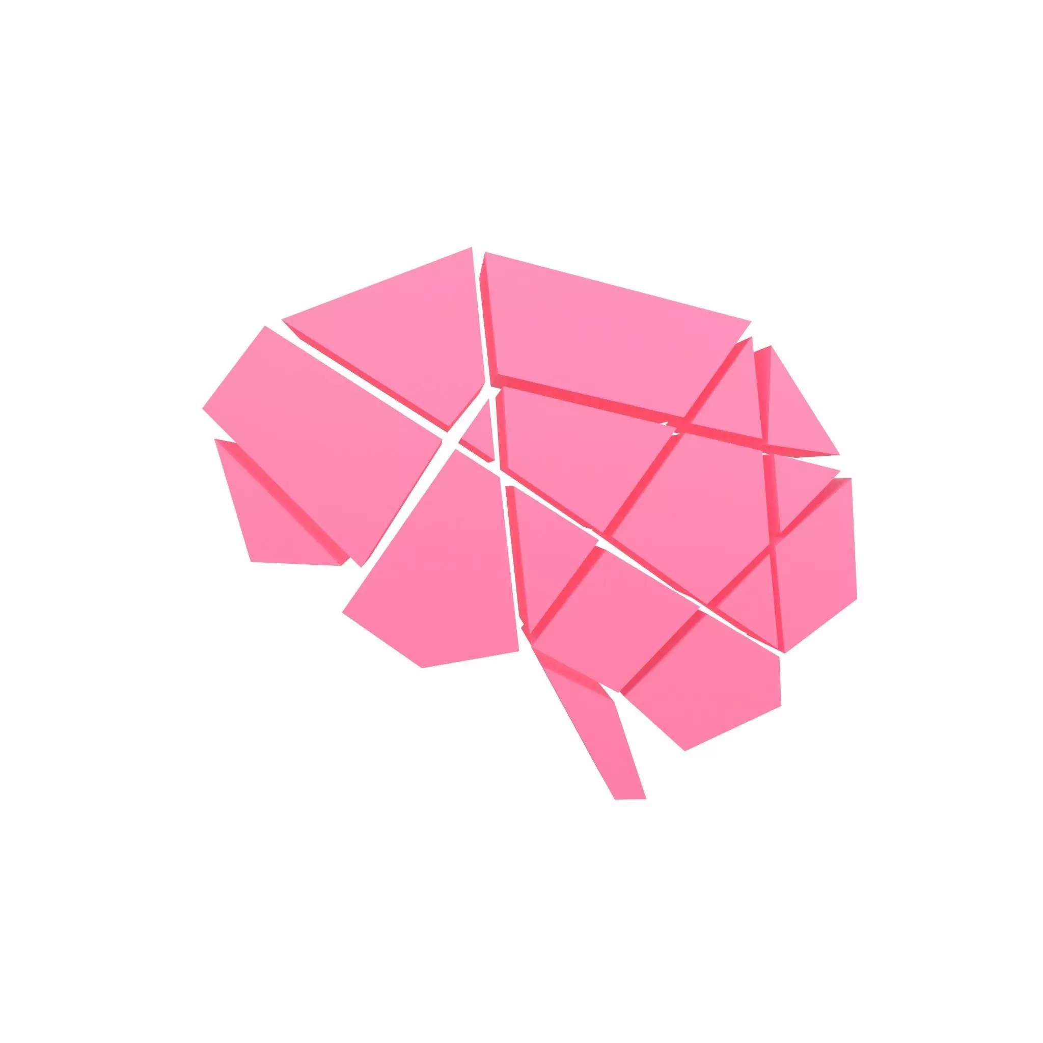 Brain Symbol v1 001 Low-poly 3D model