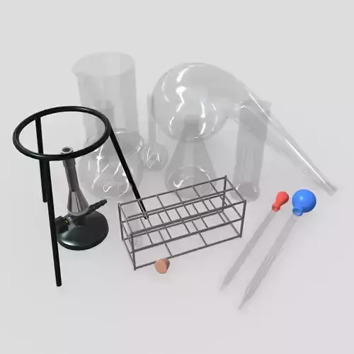 Laboratory Flask Pack Low-poly 3D model