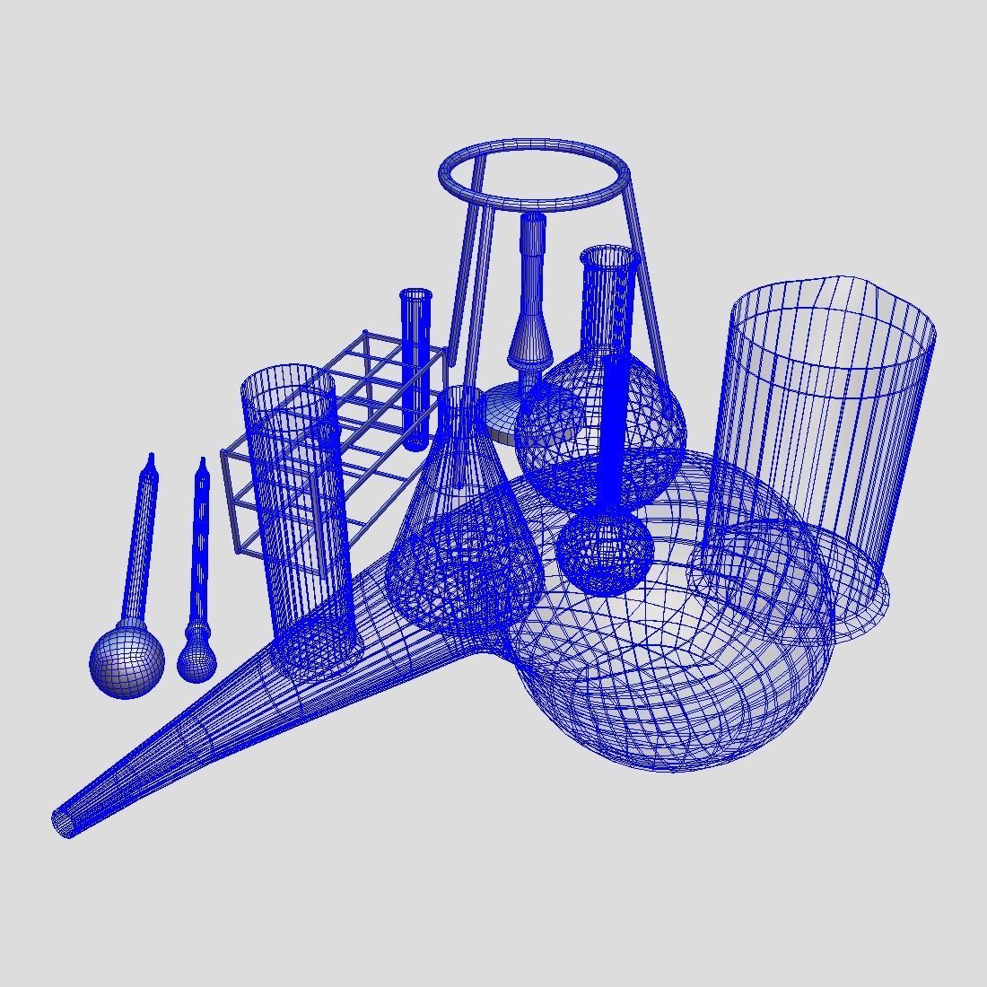 Laboratory Flask Pack Low-poly 3D model_7