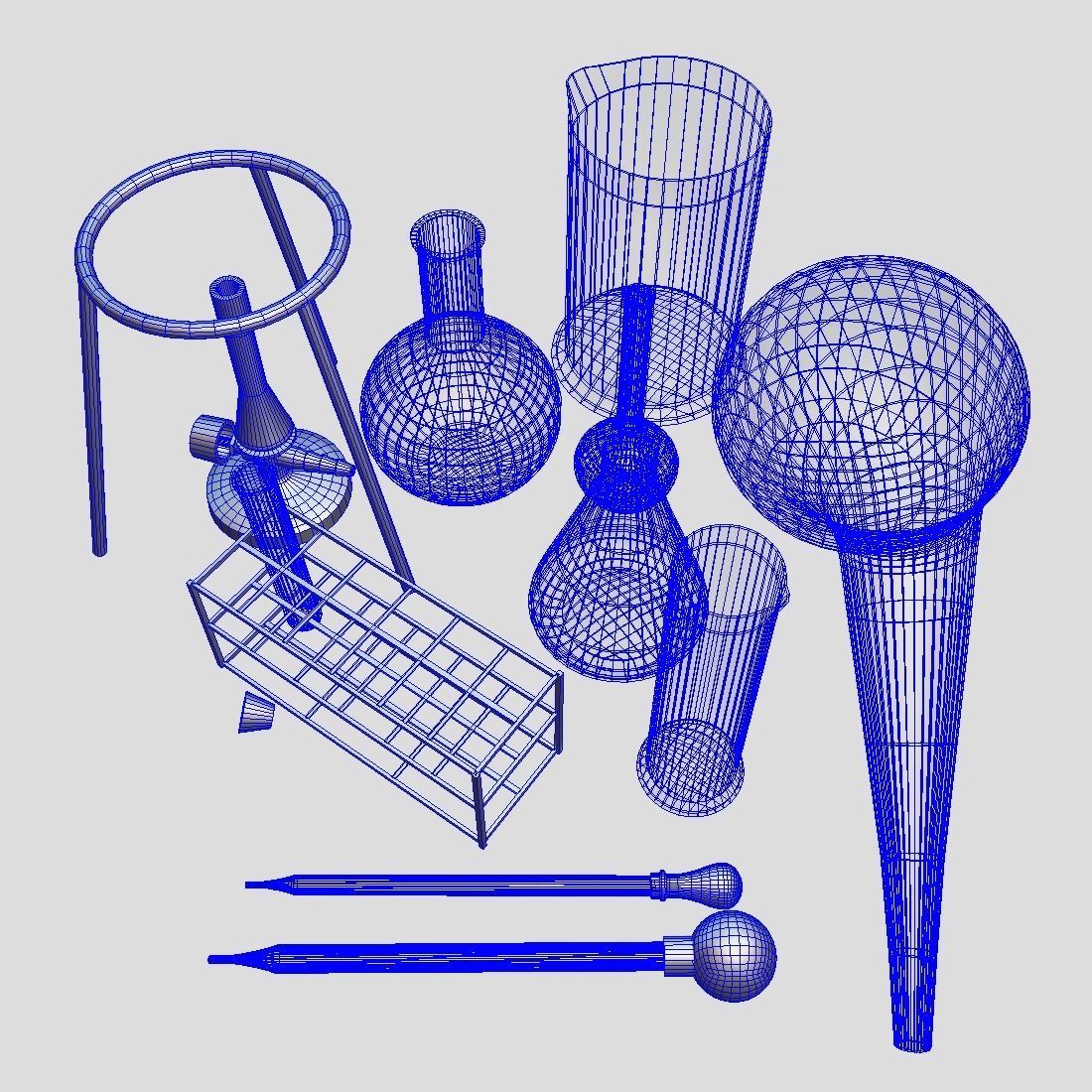 Laboratory Flask Pack Low-poly 3D model_5
