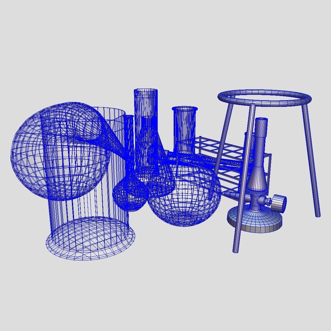 Laboratory Flask Pack Low-poly 3D model_9
