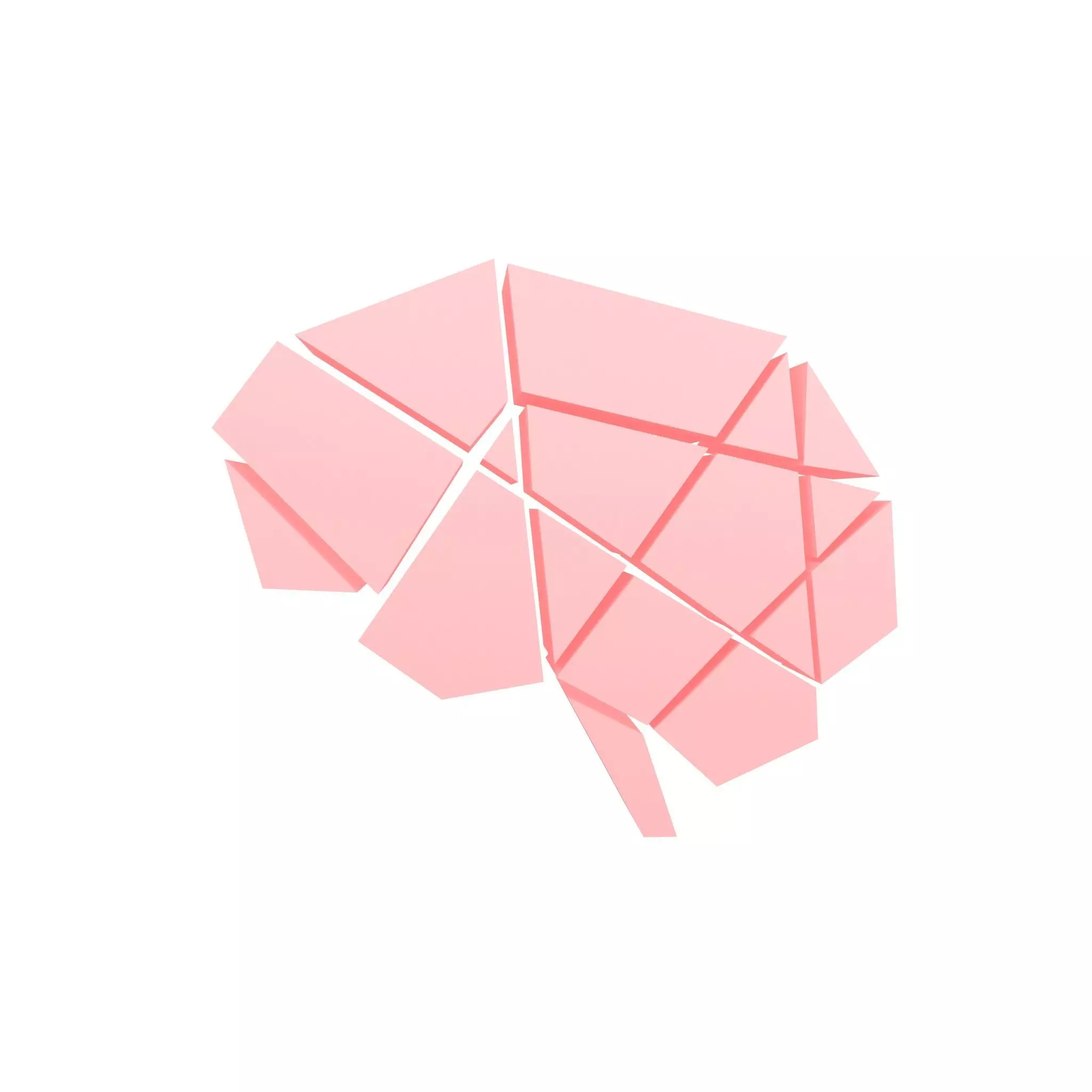 Brain Symbol v1 002 Low-poly 3D model_0