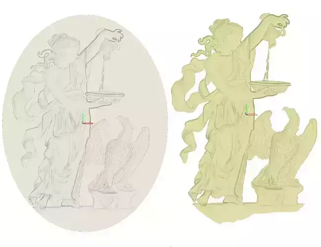 Cameo and Seal Engrave Relief 3D model