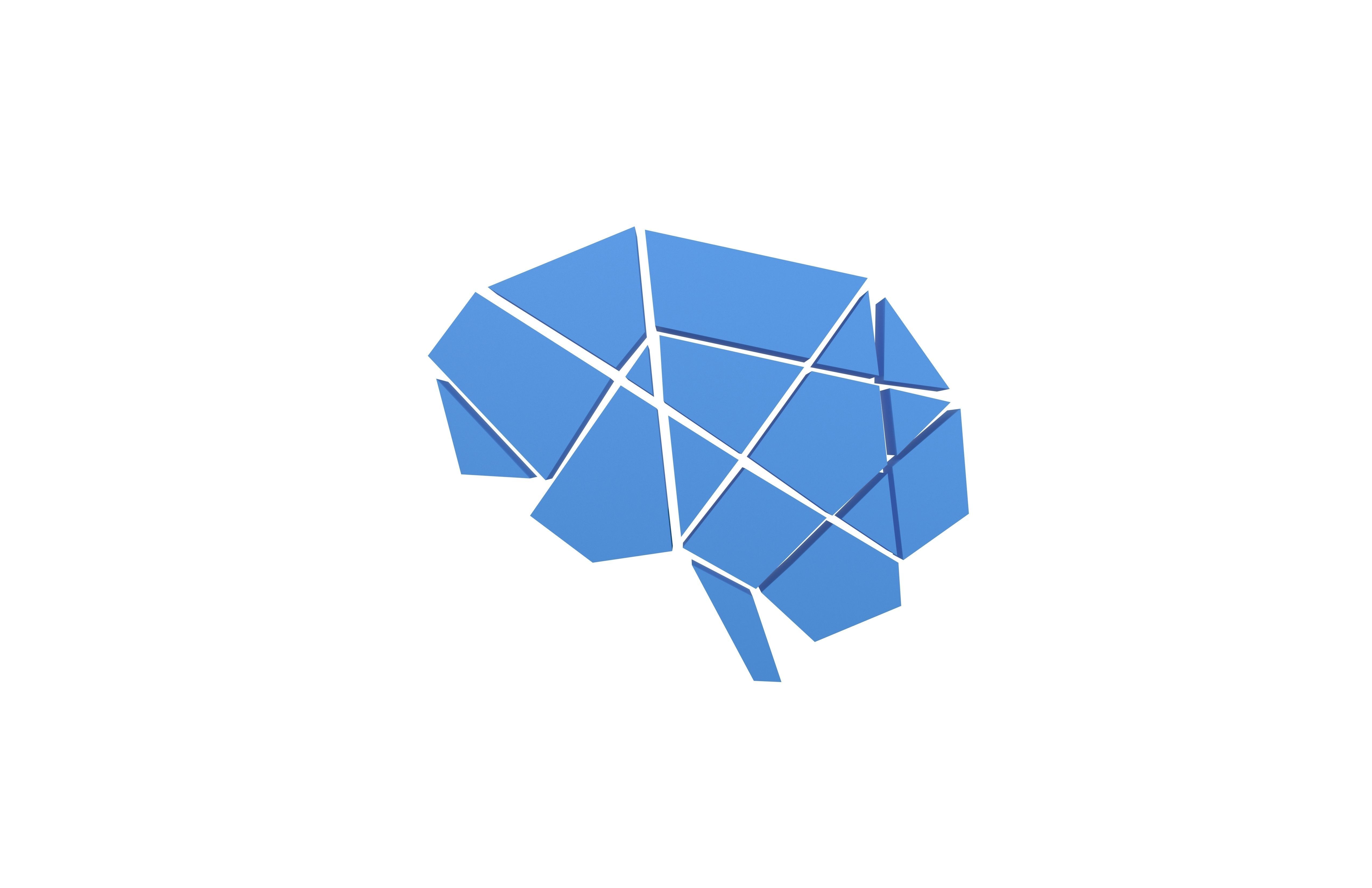 Brain Symbol v1 004 Low-poly 3D model_1