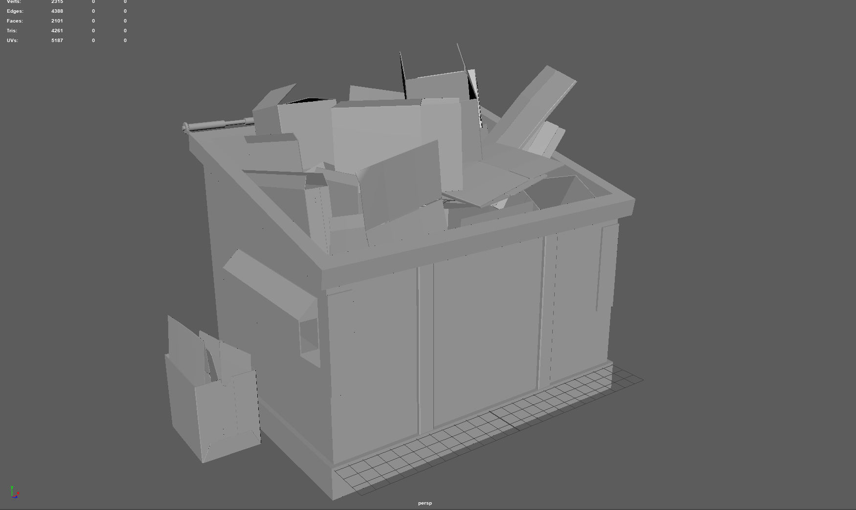 RECYCLING DUMPSTER Low-poly 3D model_3