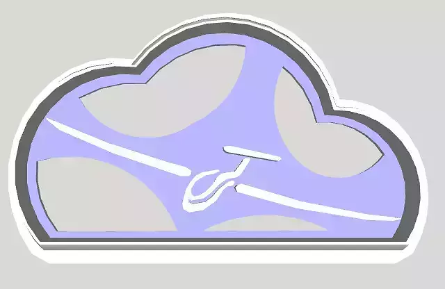 Glider and Cloud Cookie Cutter