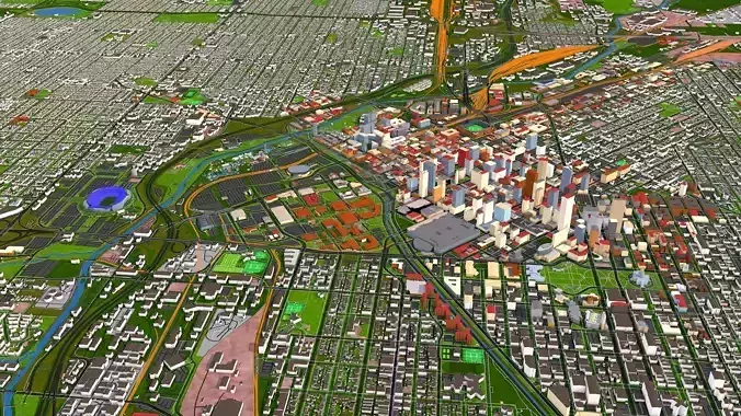 Denver City 3d model September 2020 -100 square KM area