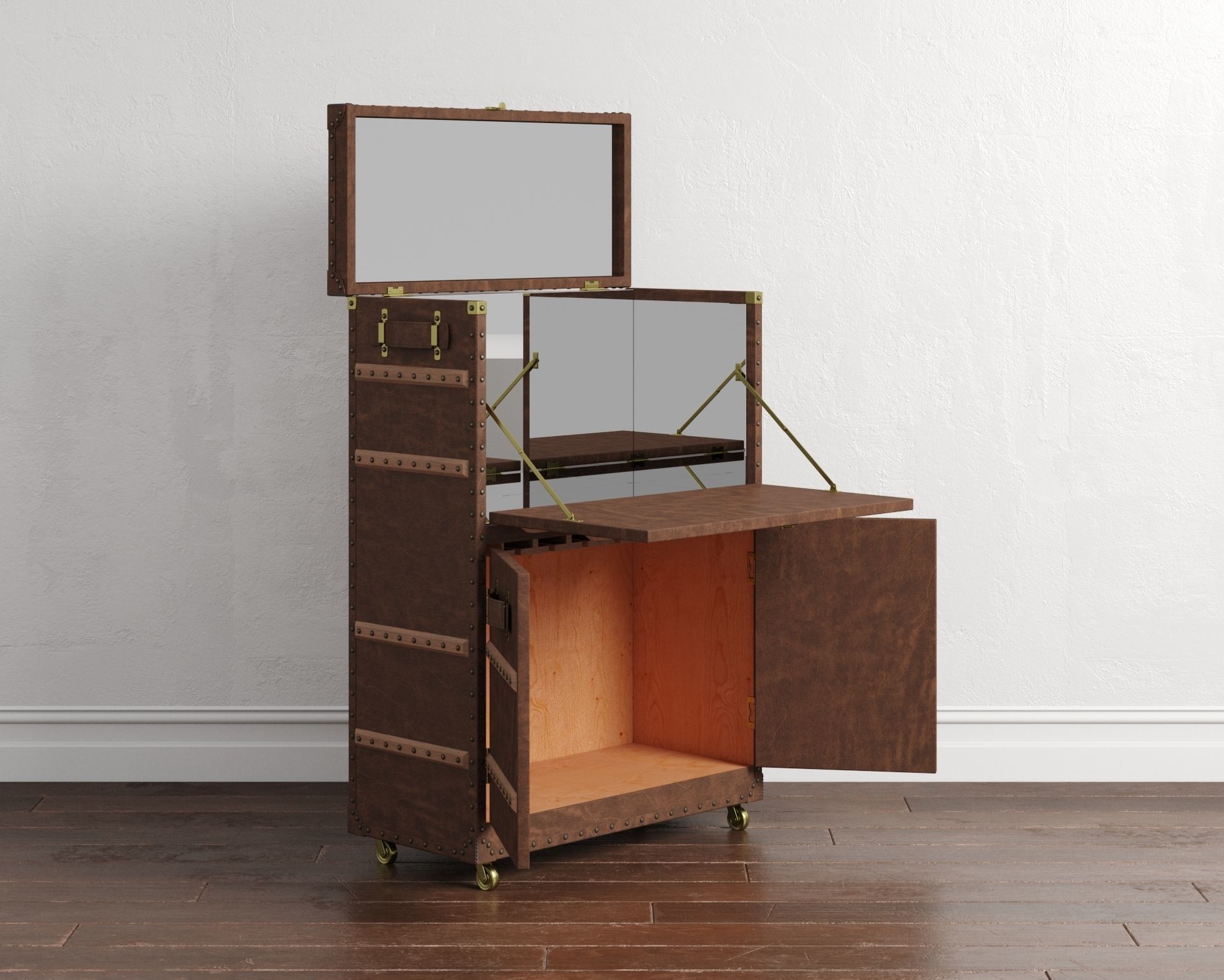 Safari Leather Open Bar 3D model_2