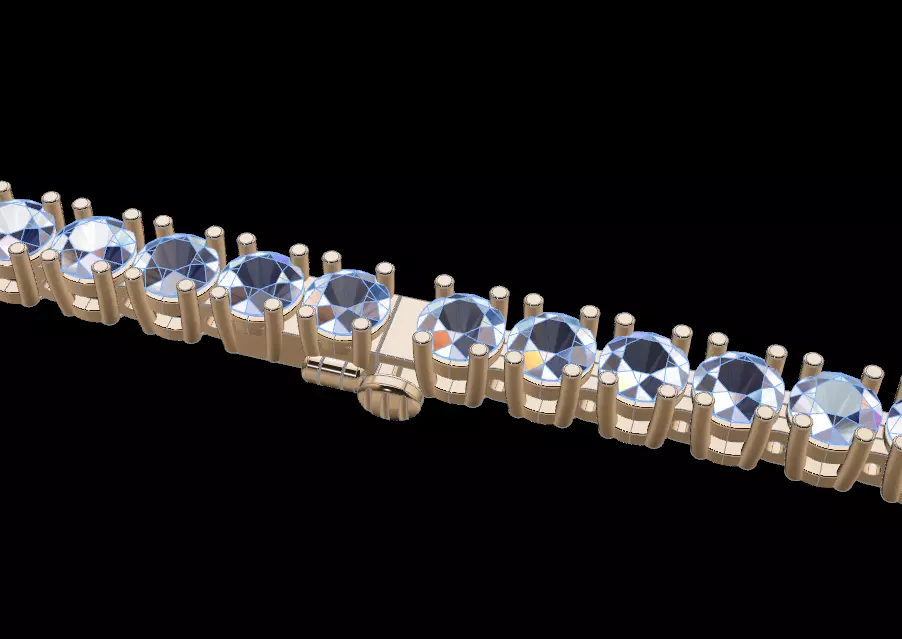 Diamond Tennis Bracelet 4MM 3D print model