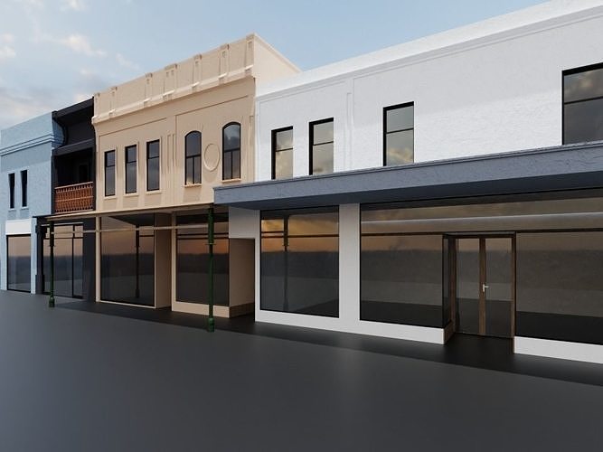 Street Buildings Free low-poly 3D model