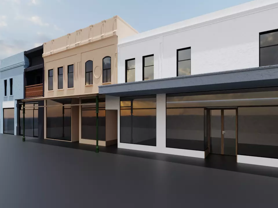 Street Buildings Free low-poly 3D model