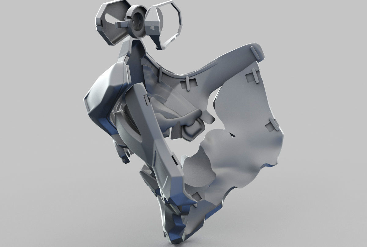 Cyberpunk Demon Ninja  Mask 3D print model_9