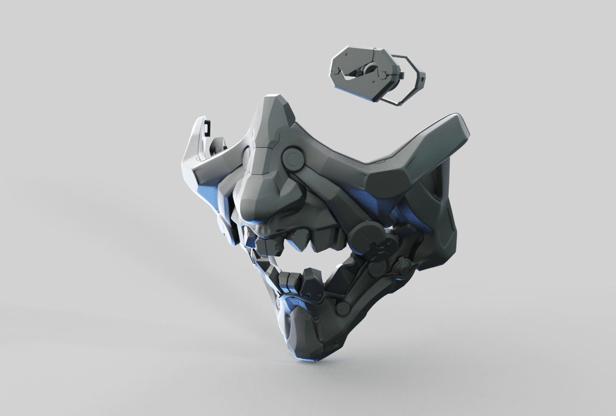 Cyberpunk Demon Ninja  Mask 3D print model_7