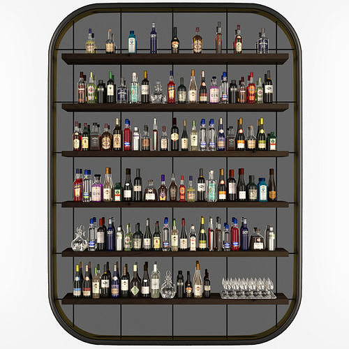 large alcohol showcase 3D model