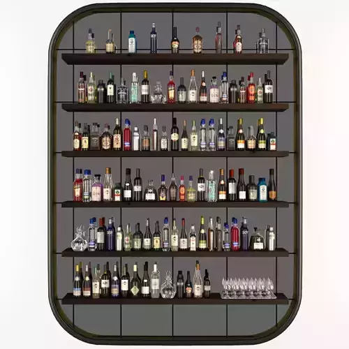 large alcohol showcase 3D model