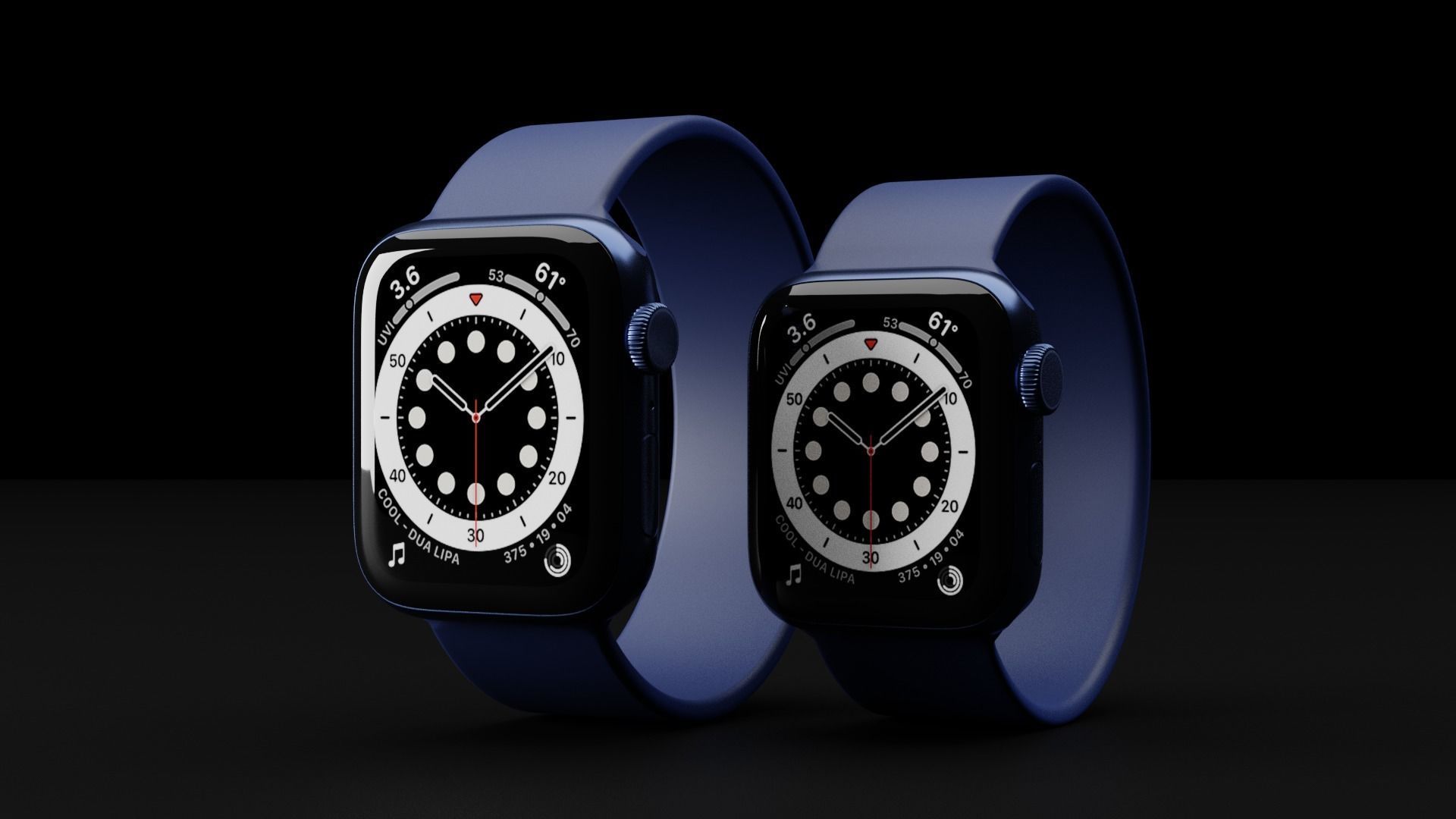 Apple Watch Series 6 in 40 and 44 mm Low-poly 3D model_1