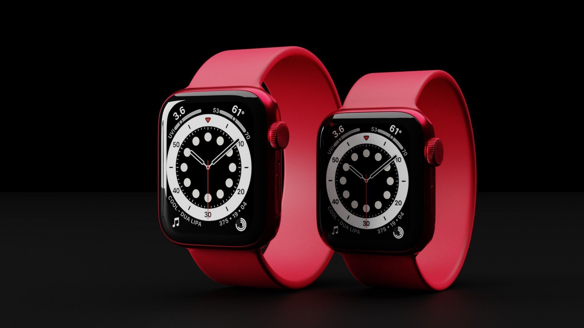 Apple Watch Series 6 in 40 and 44 mm Low-poly 3D model_2