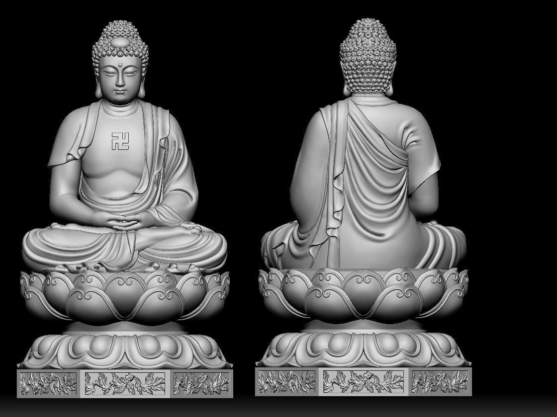 Buddha statue 3D model_1