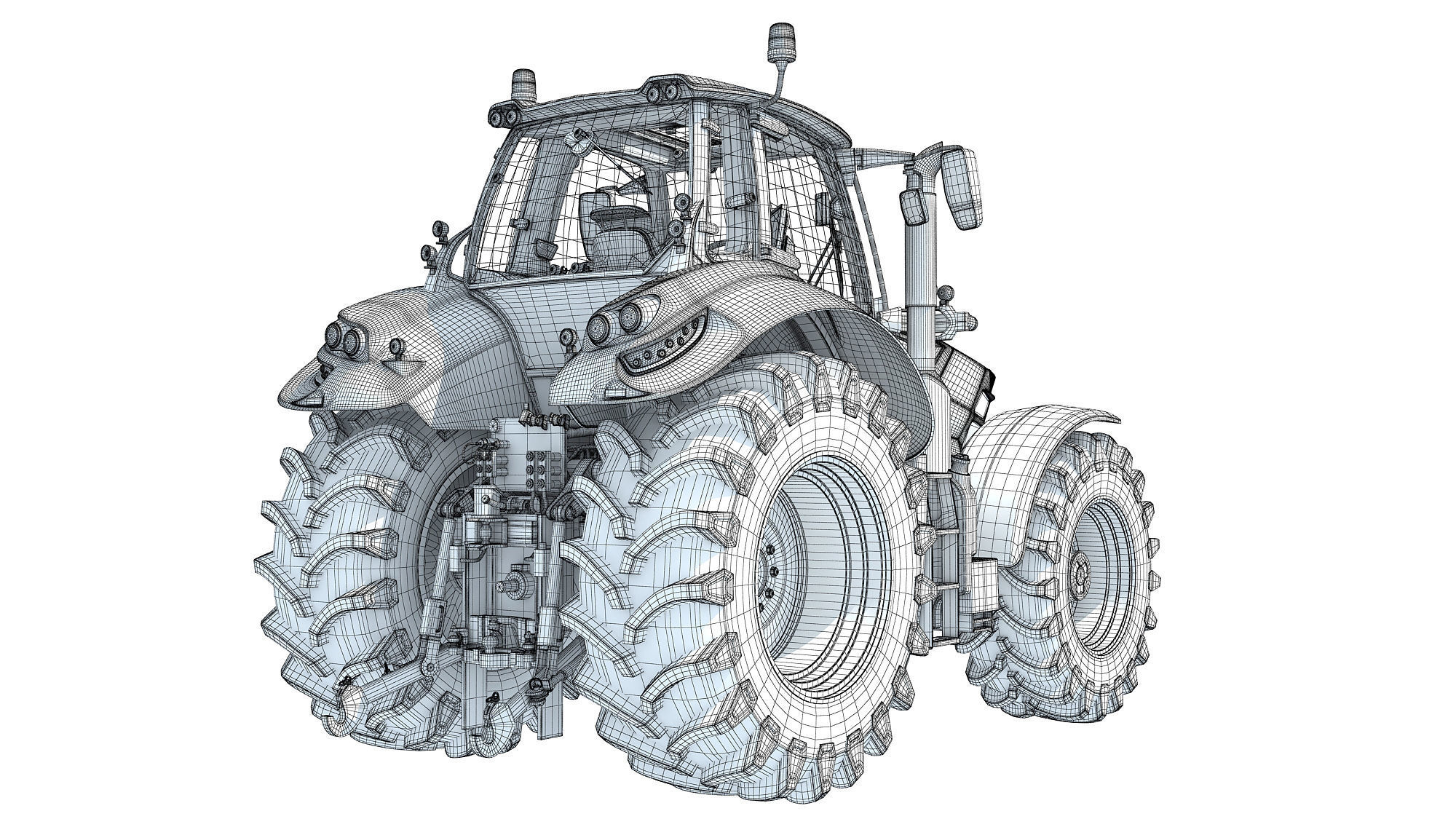 Farm Tractor 3D model_16