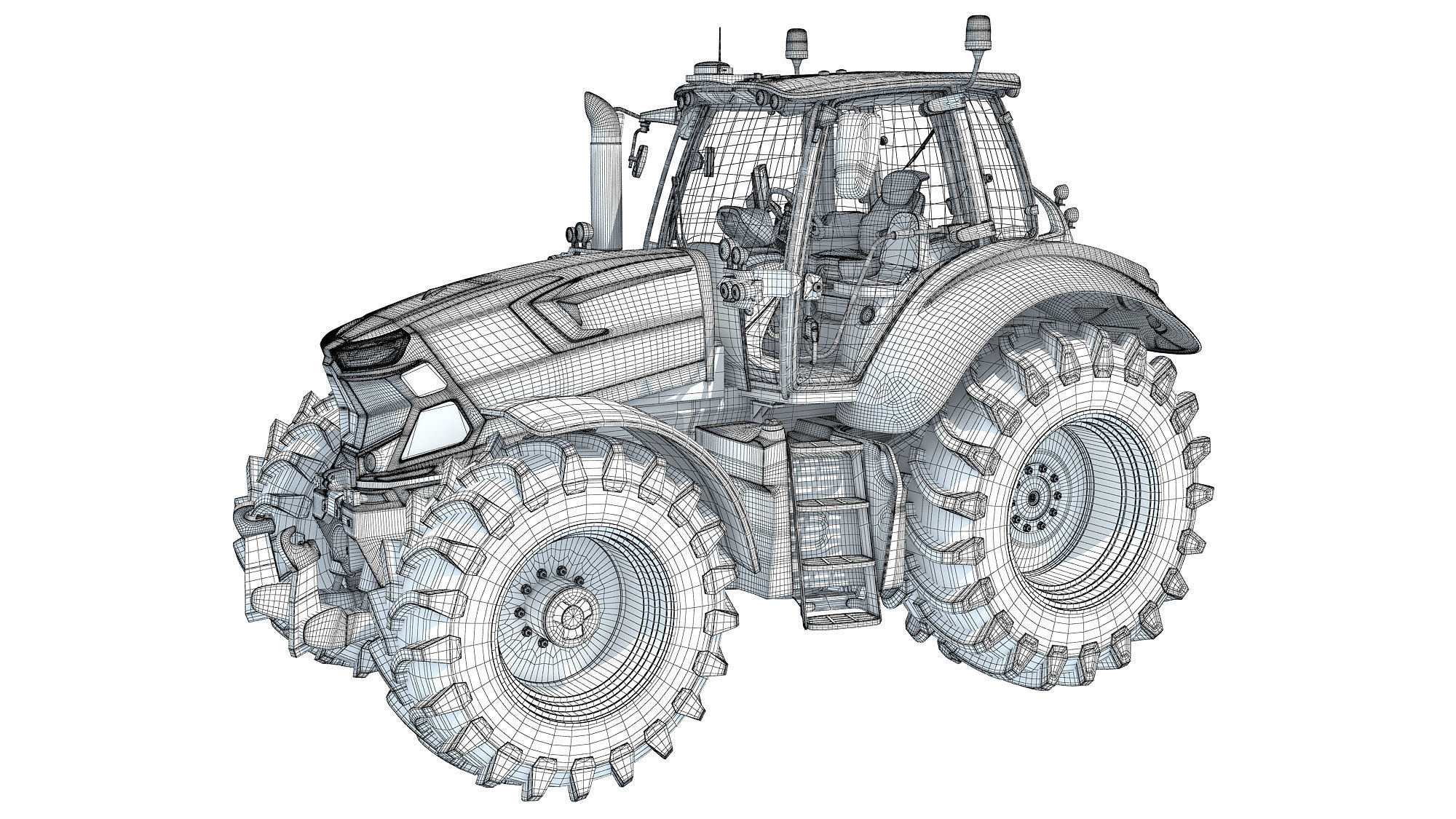 Farm Tractor 3D model_17